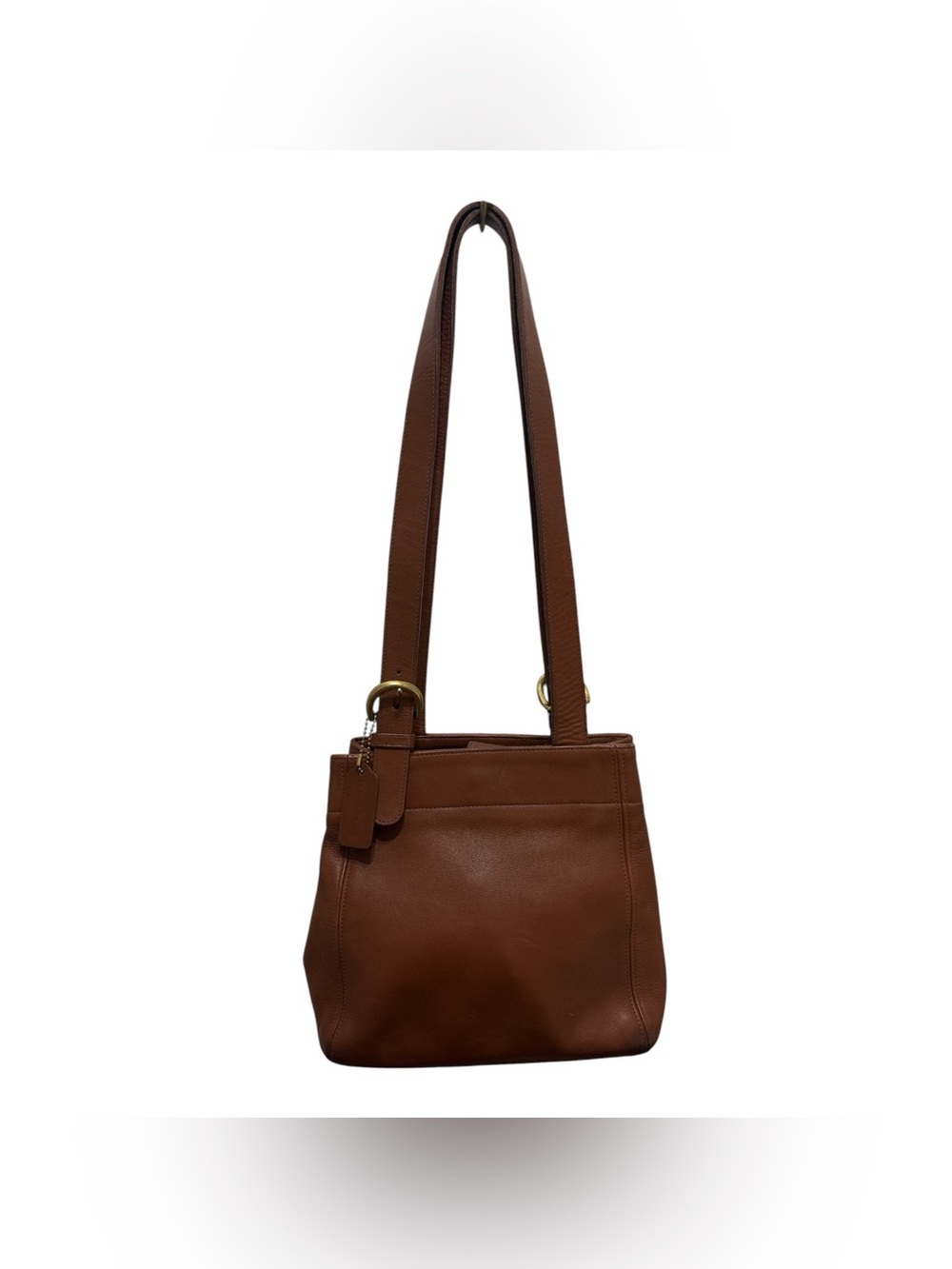 Vintage Coach Waverly Tan Brown Genuine Leather Purse Shoulder Bag Tote 4157